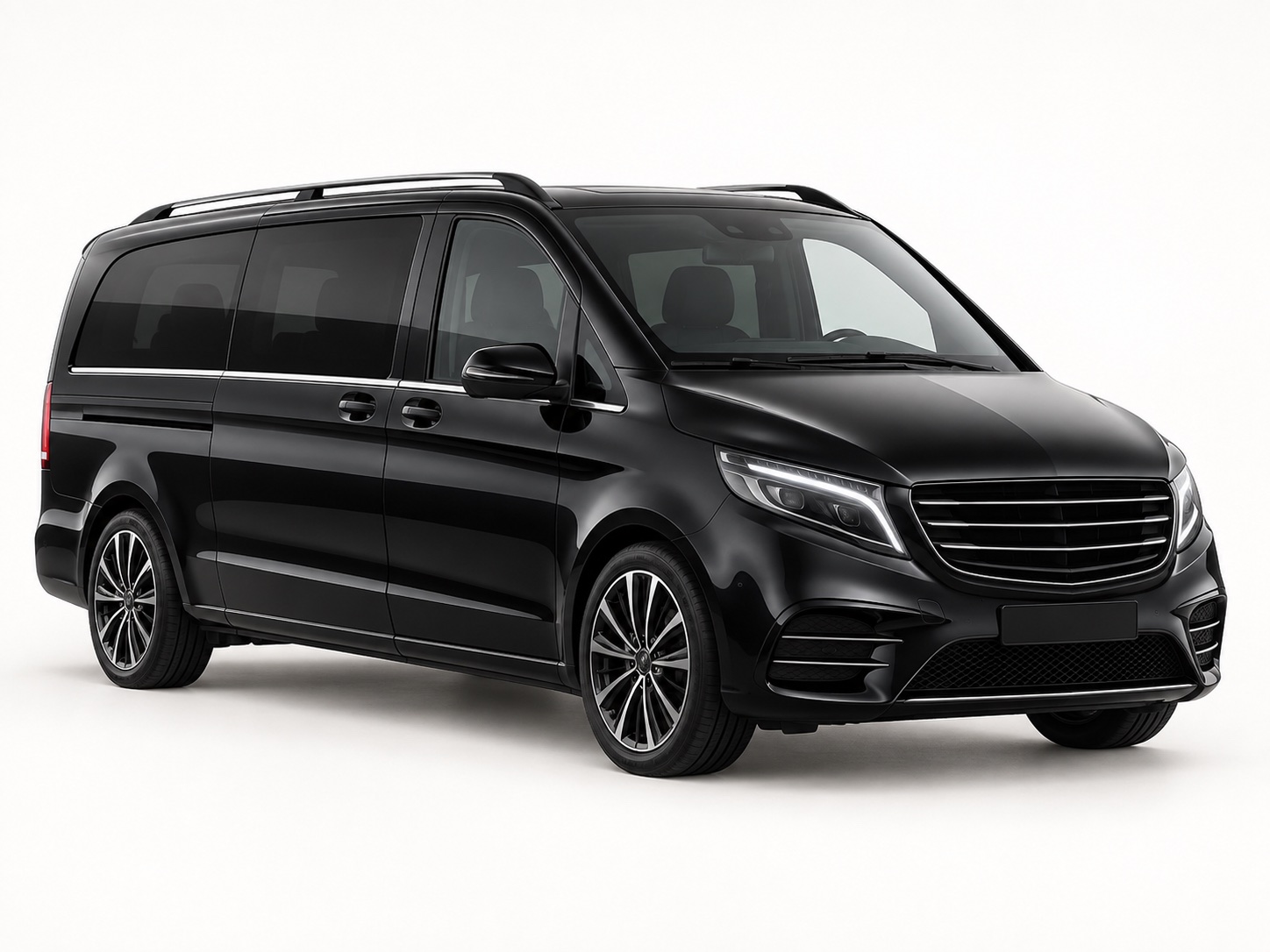 Mercedes passenger van on a private transfer journey